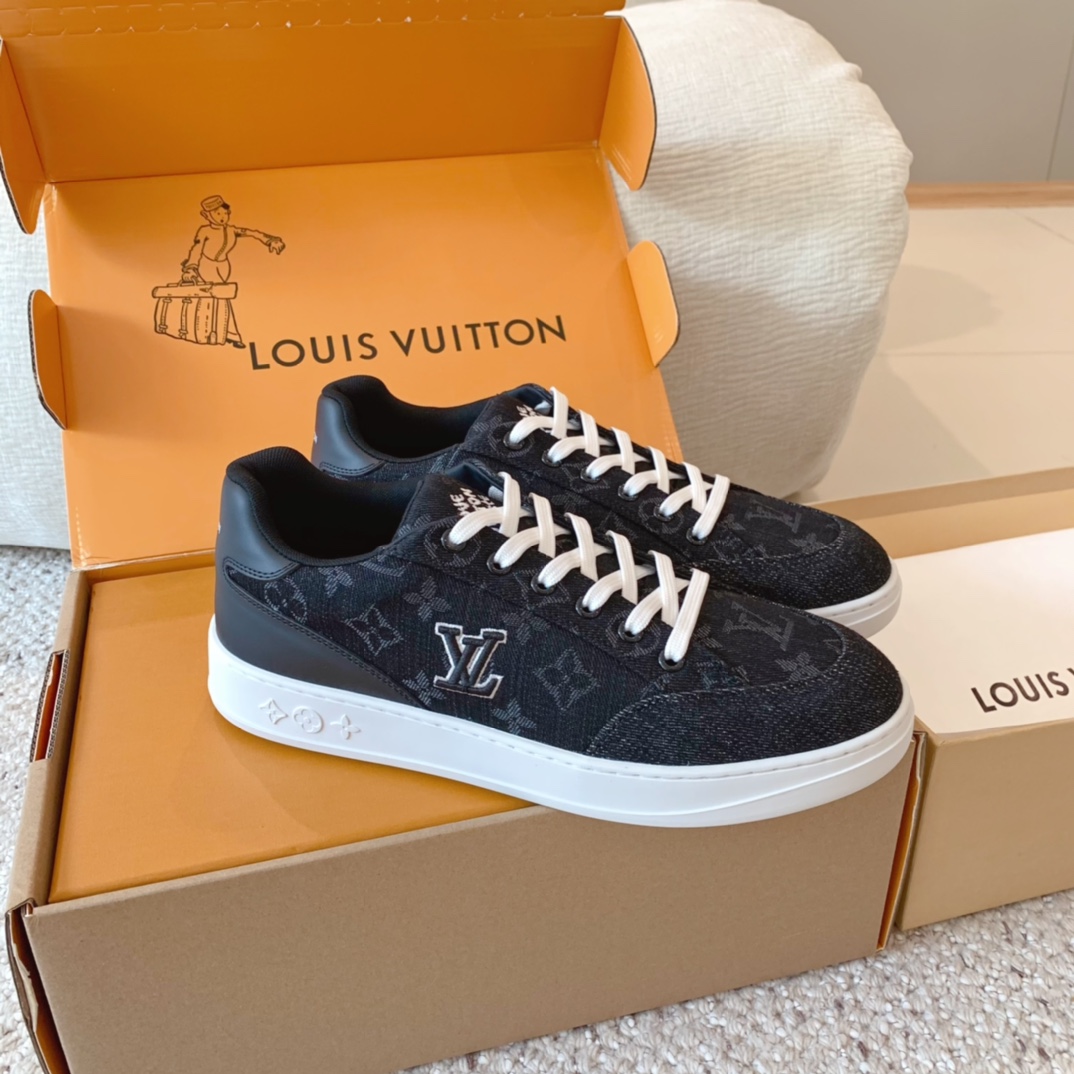 lv louis vuitton resort men's denim canvas sneaker